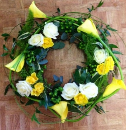 Calla & rose wreath