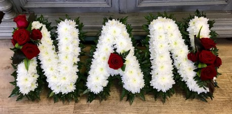 leaf edged based letters