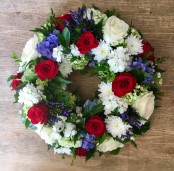 red white & blue wreath